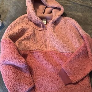 Pink fleece hoodie